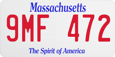 MA license plate 9MF472