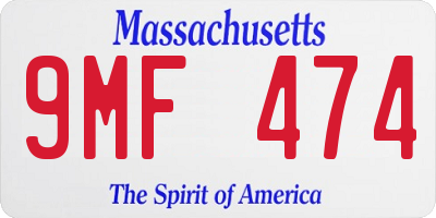 MA license plate 9MF474