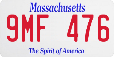 MA license plate 9MF476