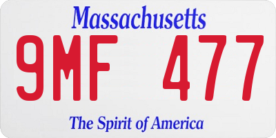 MA license plate 9MF477