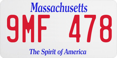 MA license plate 9MF478