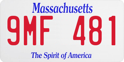 MA license plate 9MF481
