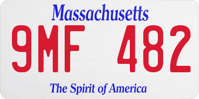 MA license plate 9MF482