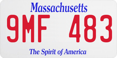 MA license plate 9MF483