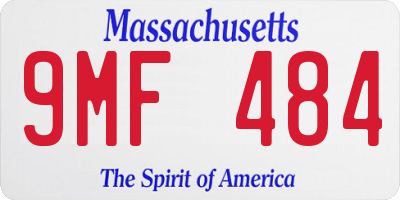 MA license plate 9MF484