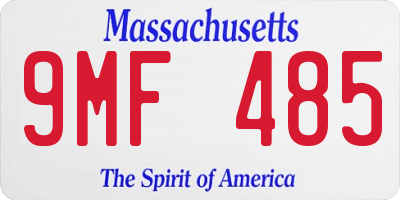 MA license plate 9MF485
