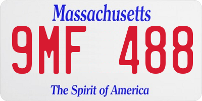 MA license plate 9MF488