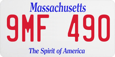 MA license plate 9MF490