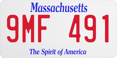 MA license plate 9MF491