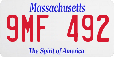 MA license plate 9MF492