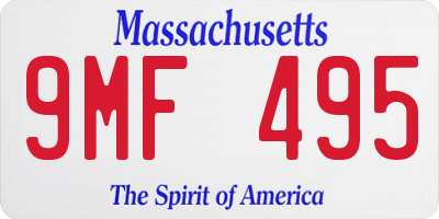 MA license plate 9MF495