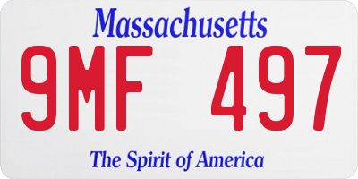 MA license plate 9MF497