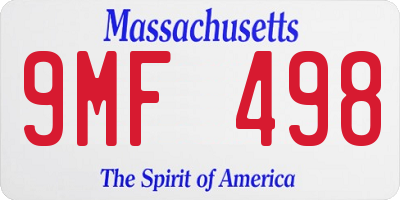 MA license plate 9MF498