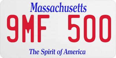 MA license plate 9MF500