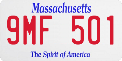 MA license plate 9MF501
