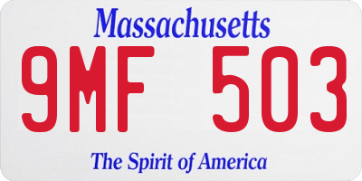 MA license plate 9MF503