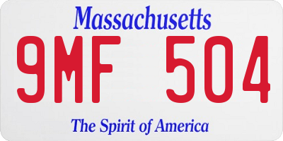 MA license plate 9MF504