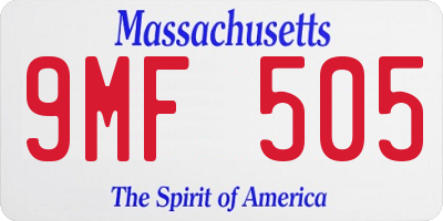 MA license plate 9MF505