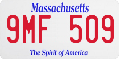MA license plate 9MF509