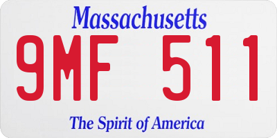 MA license plate 9MF511