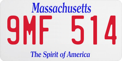 MA license plate 9MF514