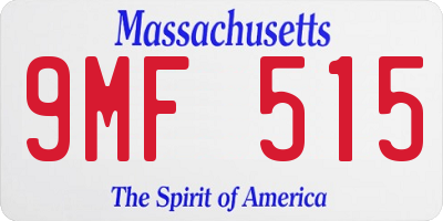MA license plate 9MF515