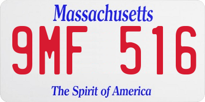 MA license plate 9MF516