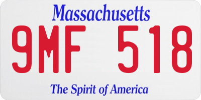 MA license plate 9MF518