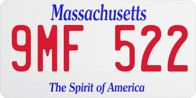 MA license plate 9MF522