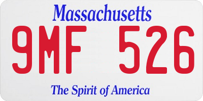 MA license plate 9MF526