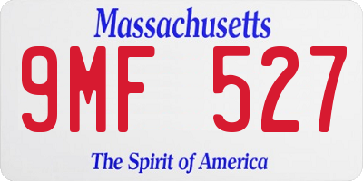 MA license plate 9MF527