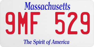 MA license plate 9MF529