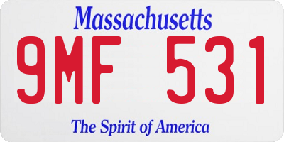 MA license plate 9MF531
