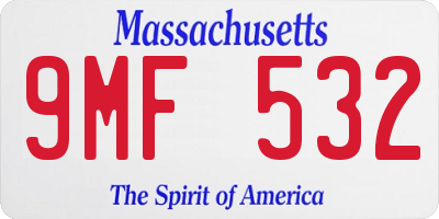 MA license plate 9MF532