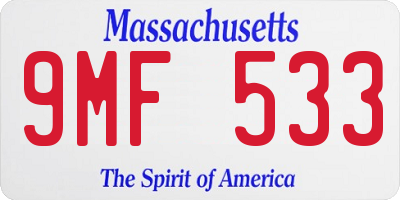 MA license plate 9MF533