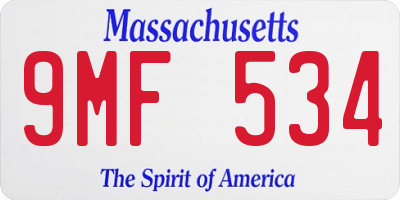 MA license plate 9MF534