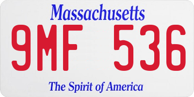 MA license plate 9MF536