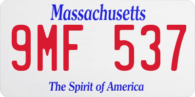 MA license plate 9MF537