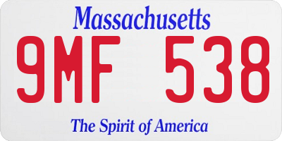 MA license plate 9MF538