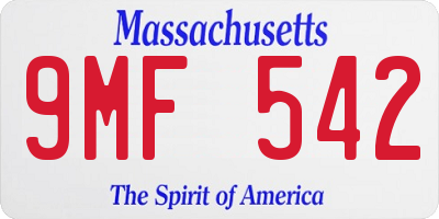 MA license plate 9MF542