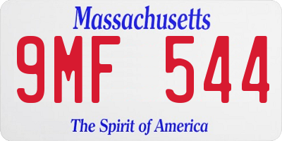 MA license plate 9MF544