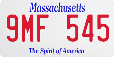 MA license plate 9MF545