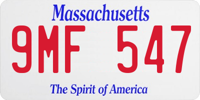 MA license plate 9MF547
