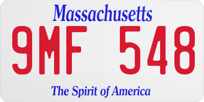 MA license plate 9MF548