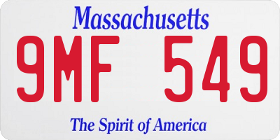 MA license plate 9MF549