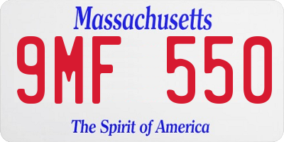 MA license plate 9MF550
