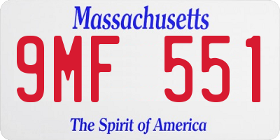 MA license plate 9MF551