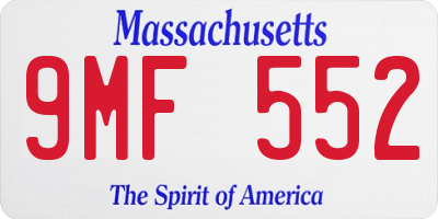 MA license plate 9MF552