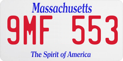 MA license plate 9MF553