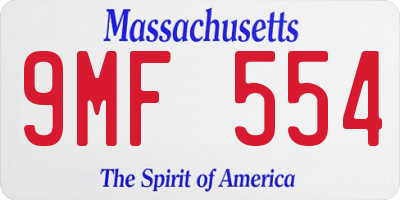 MA license plate 9MF554
